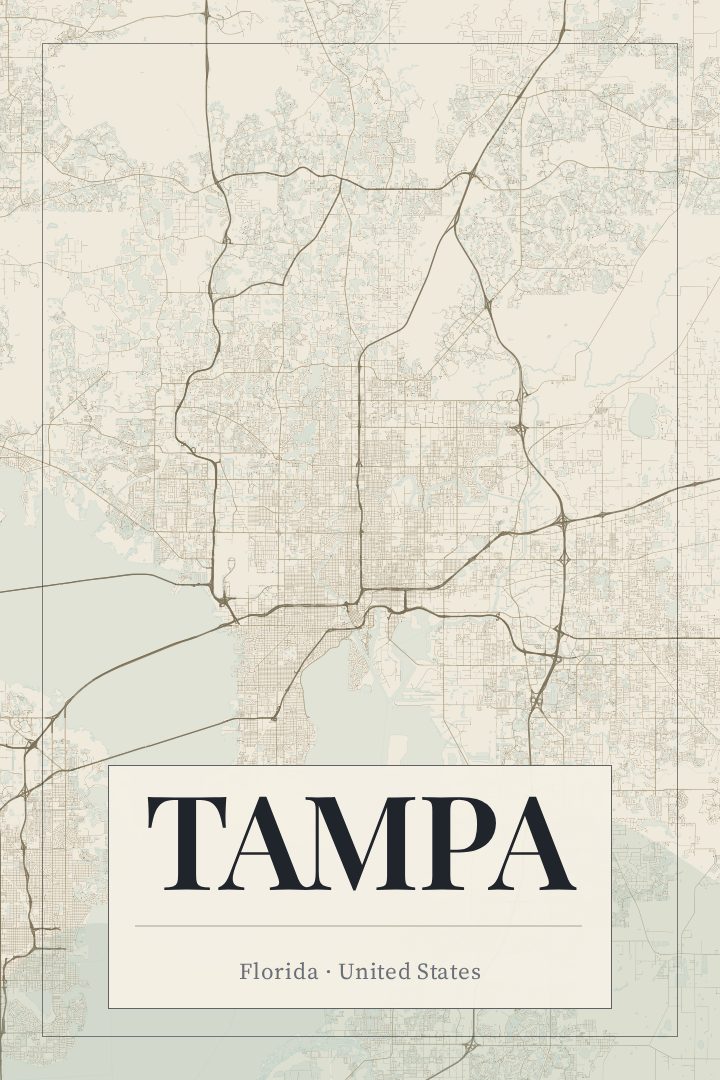 Tampa map poster