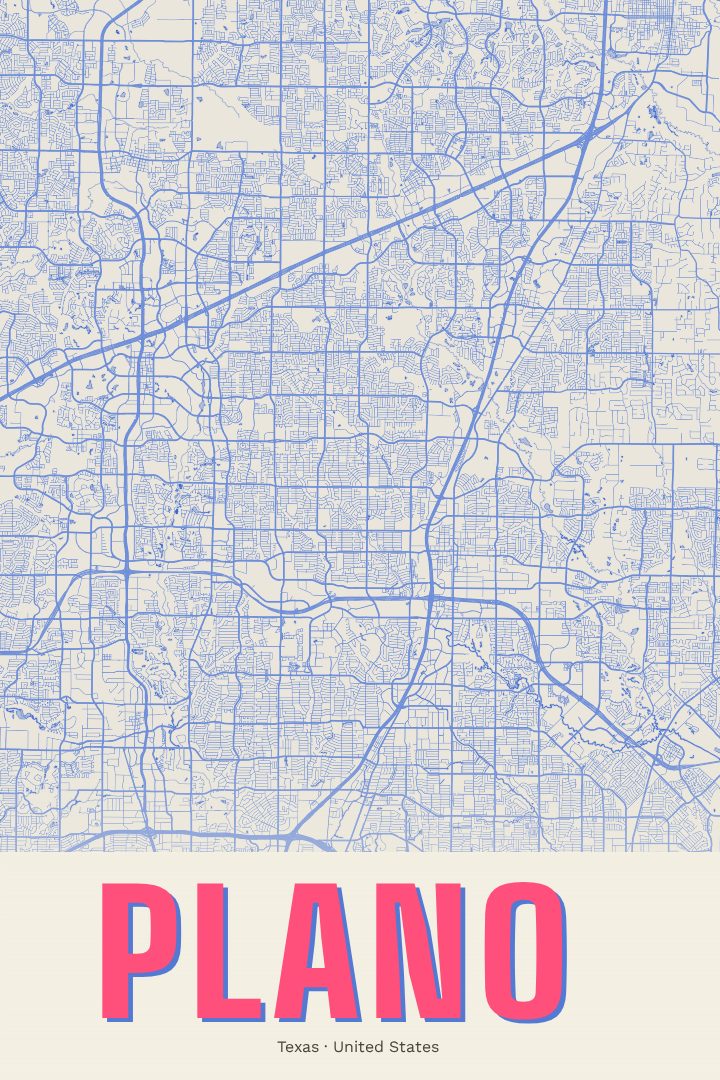 Plano map poster