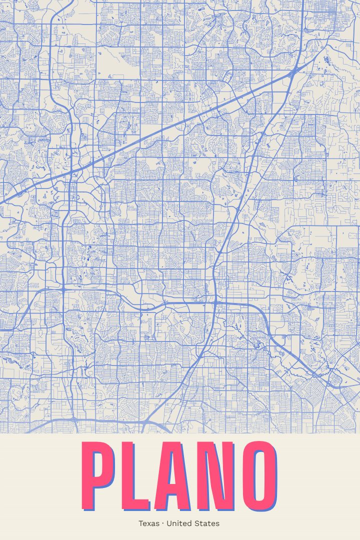 Plano map poster