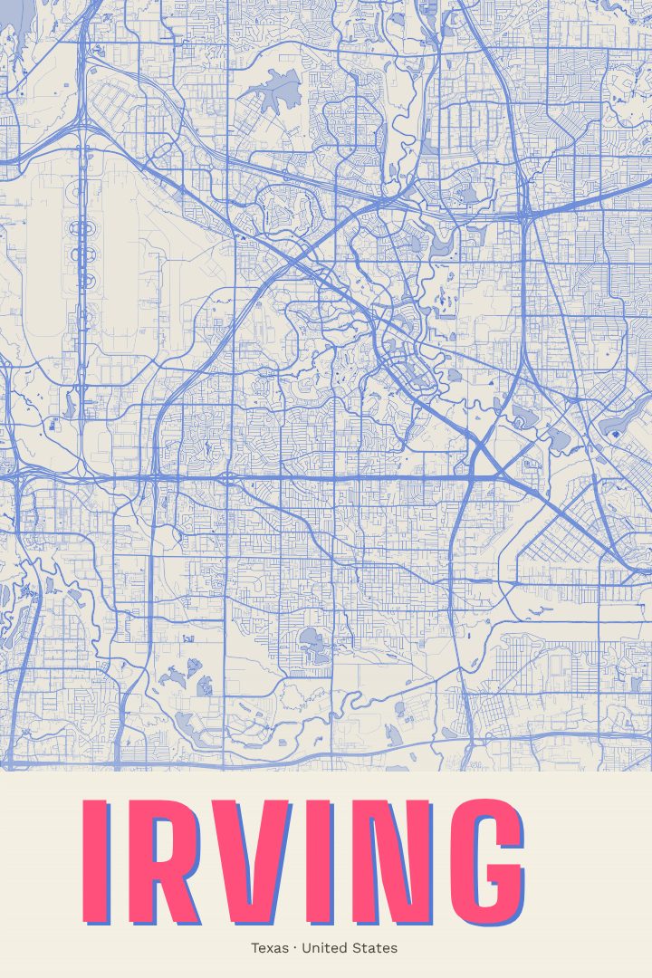 Irving map poster