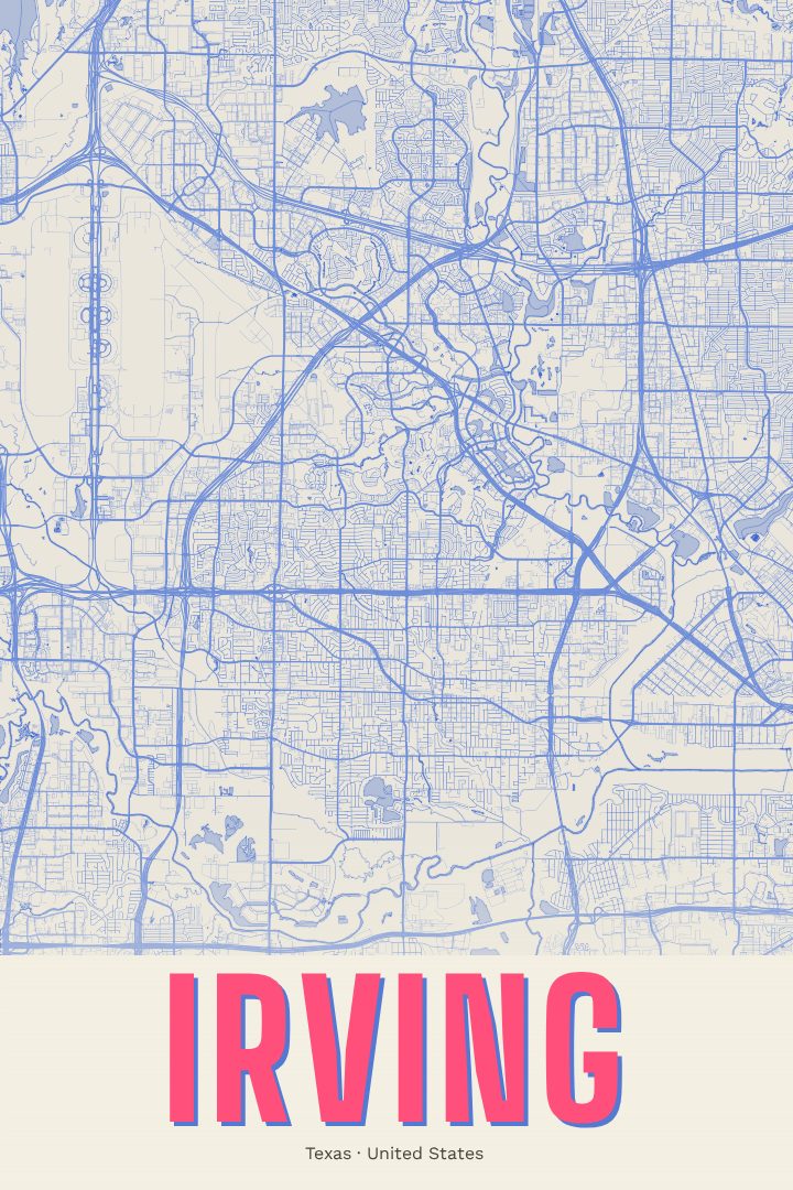 Irving map poster