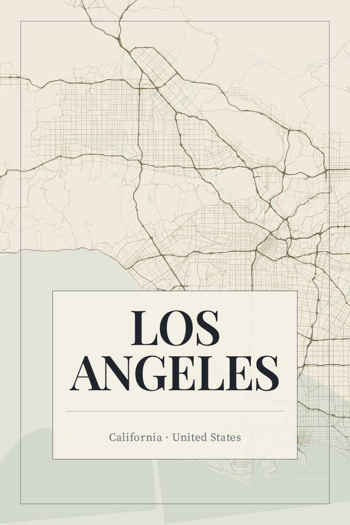 Los Angeles map poster