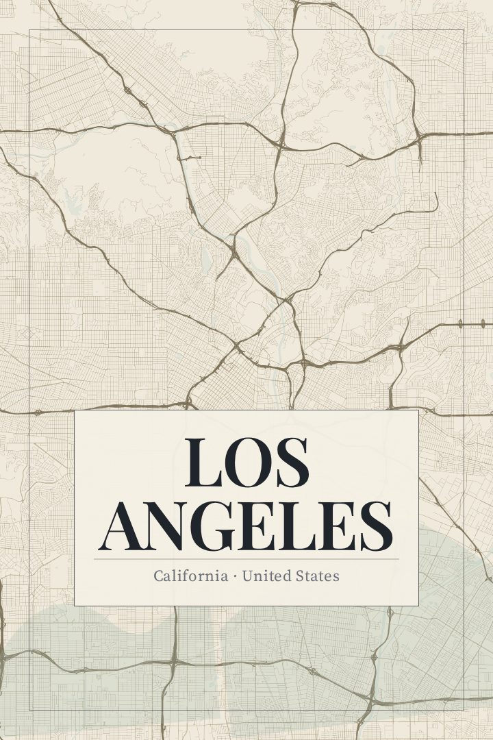 Los Angeles map poster