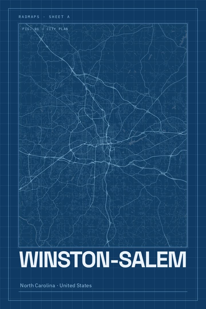 Winston-Salem map poster