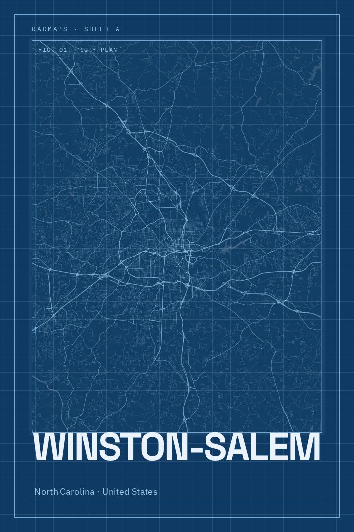 Winston-Salem map poster