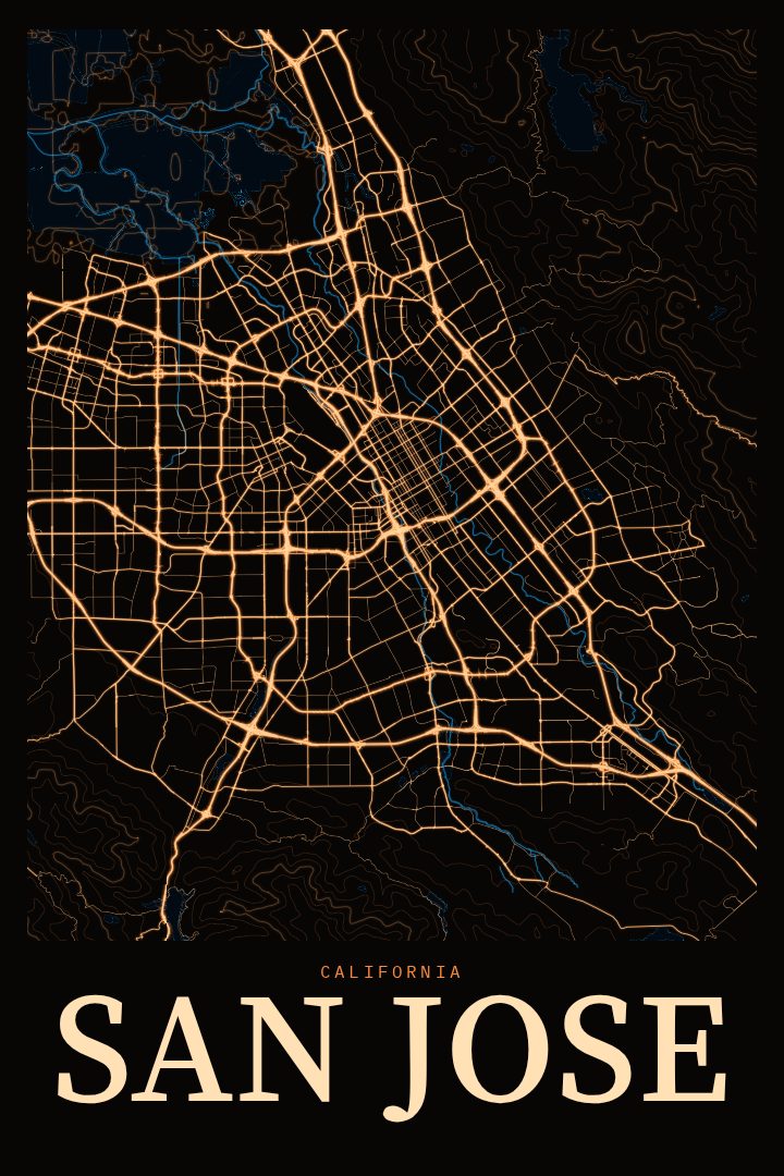 San Jose map poster