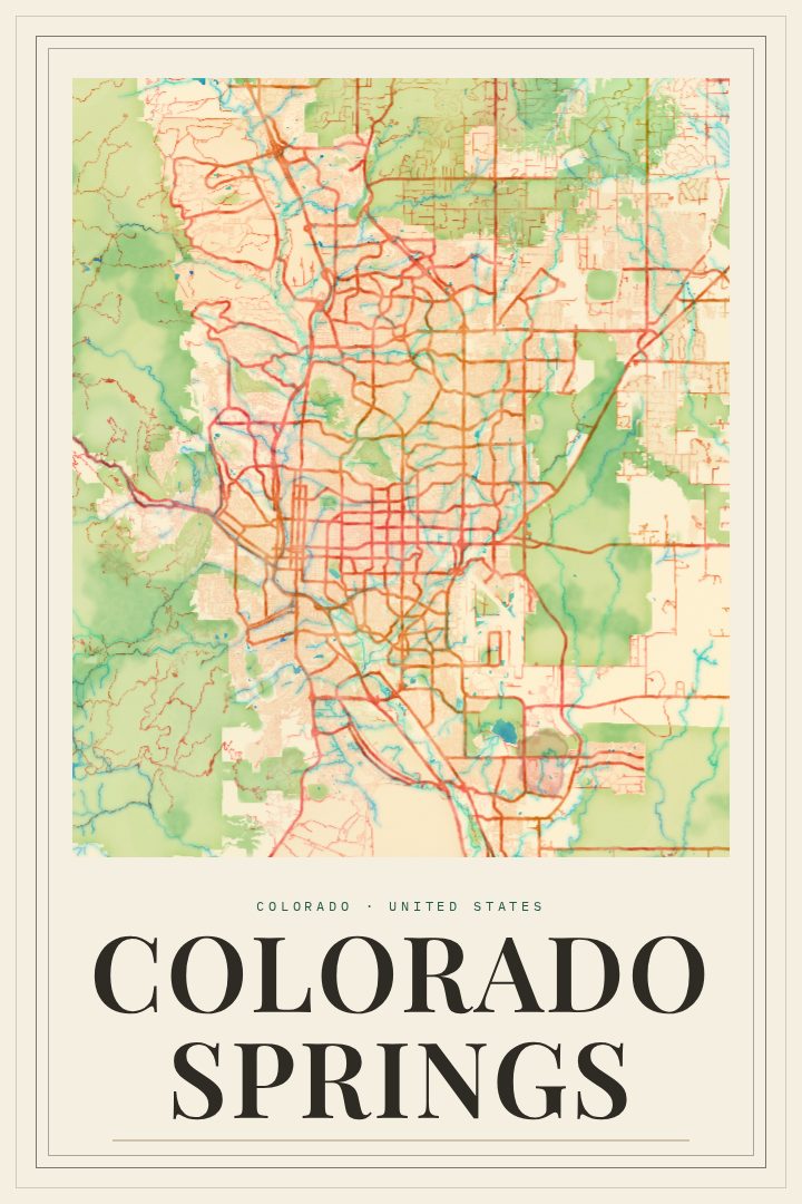 Colorado Springs map poster