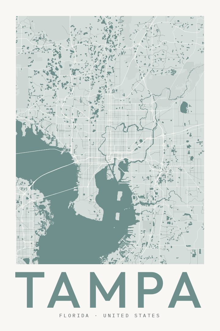 Tampa map poster