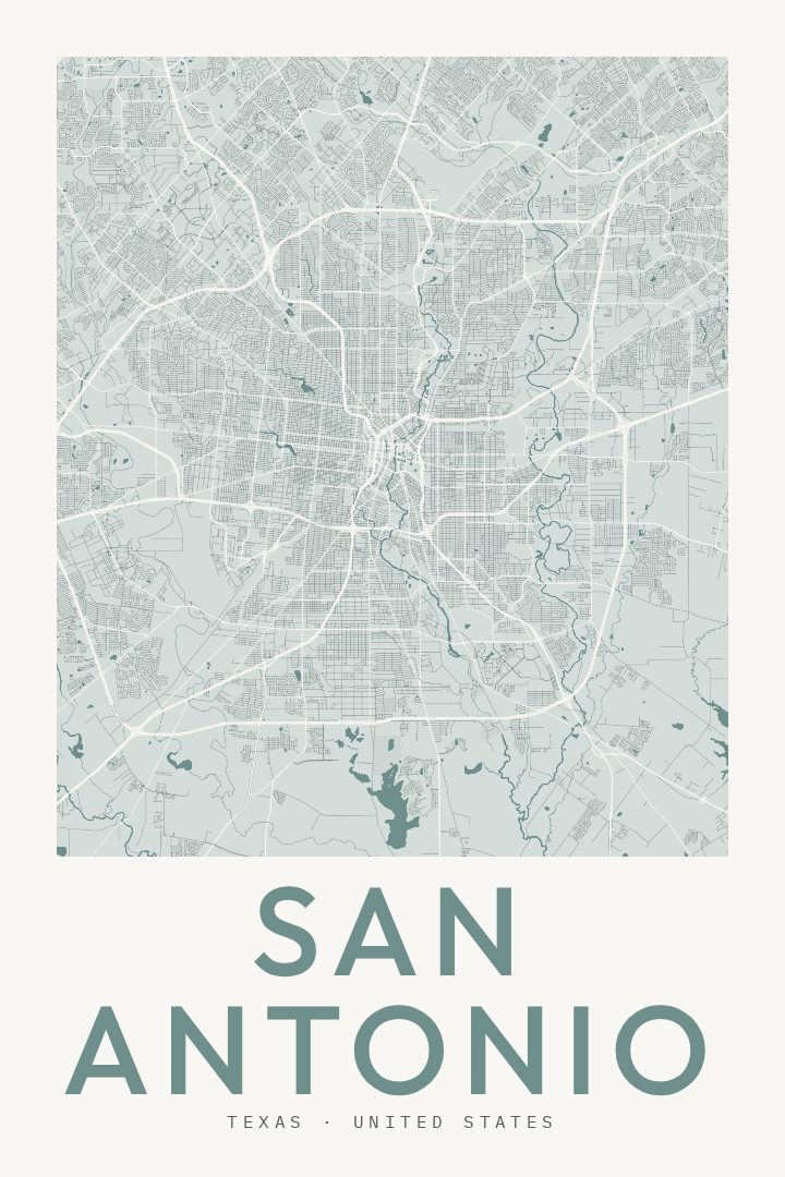 San Antonio map poster