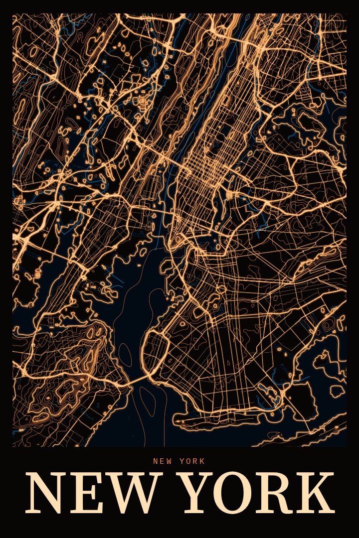 New York map poster