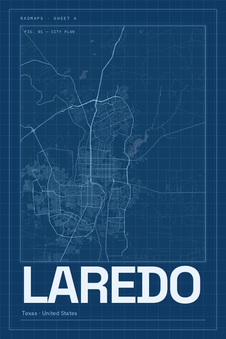 Laredo map poster