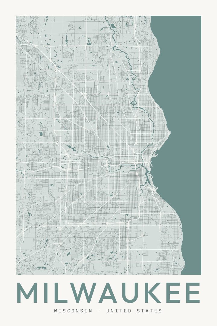 Milwaukee map poster