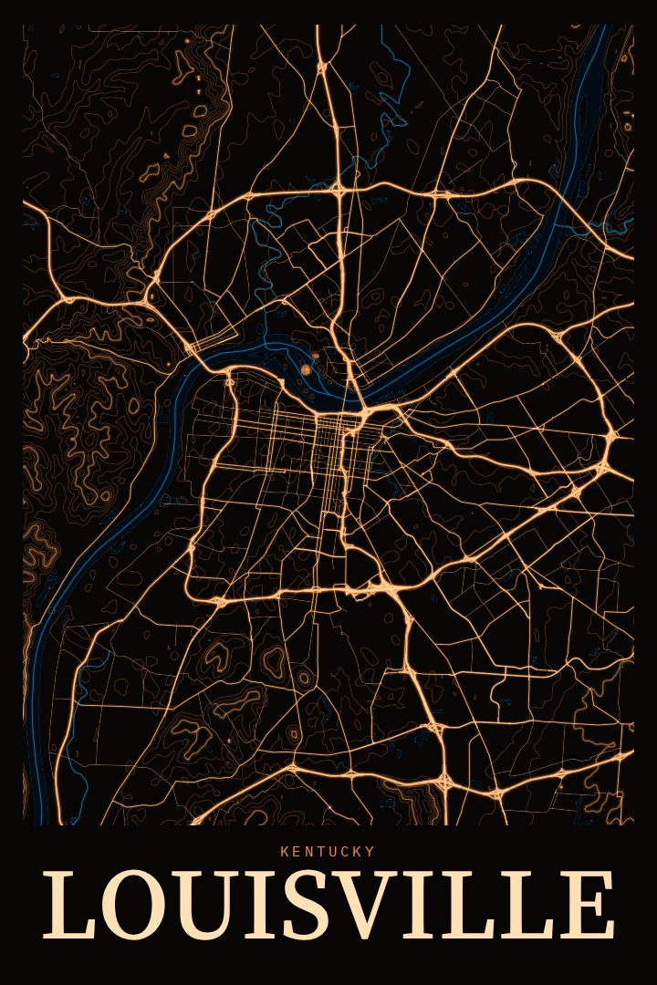 Louisville map poster