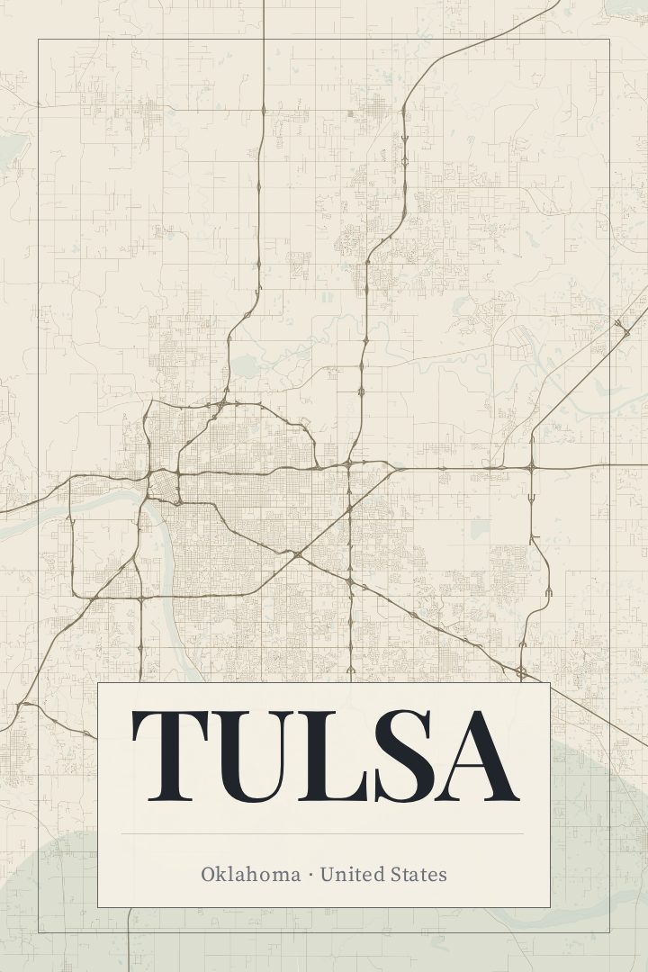 Tulsa map poster
