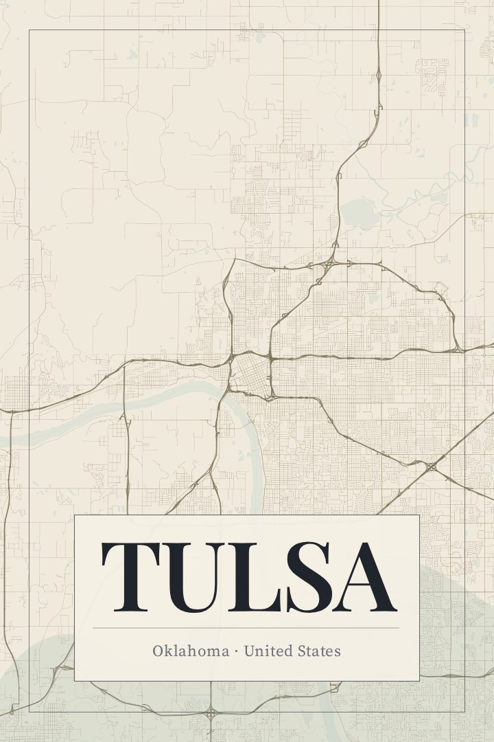 Tulsa map poster