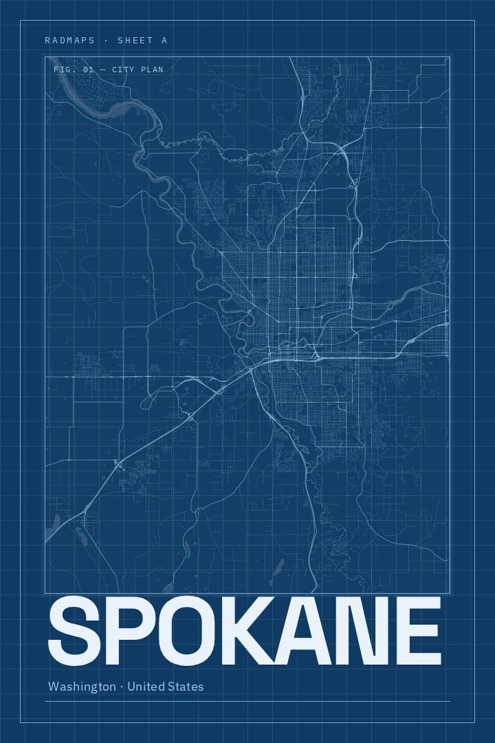 Spokane map poster
