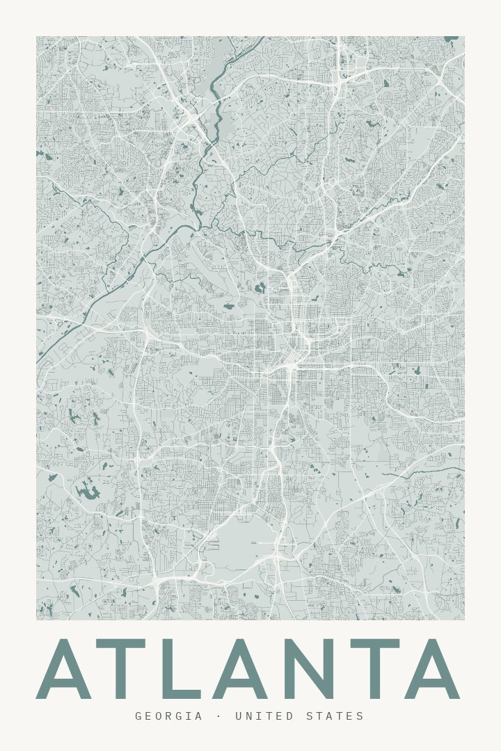 Atlanta map poster