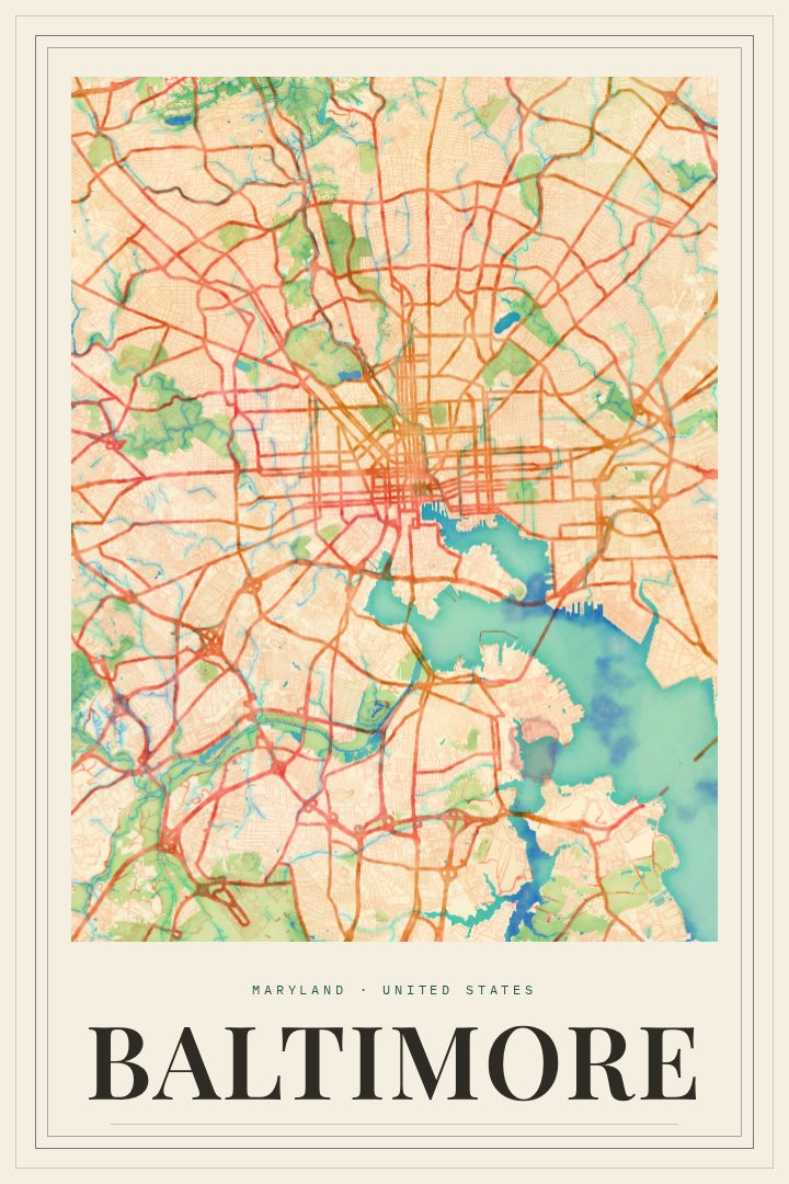 Baltimore map poster