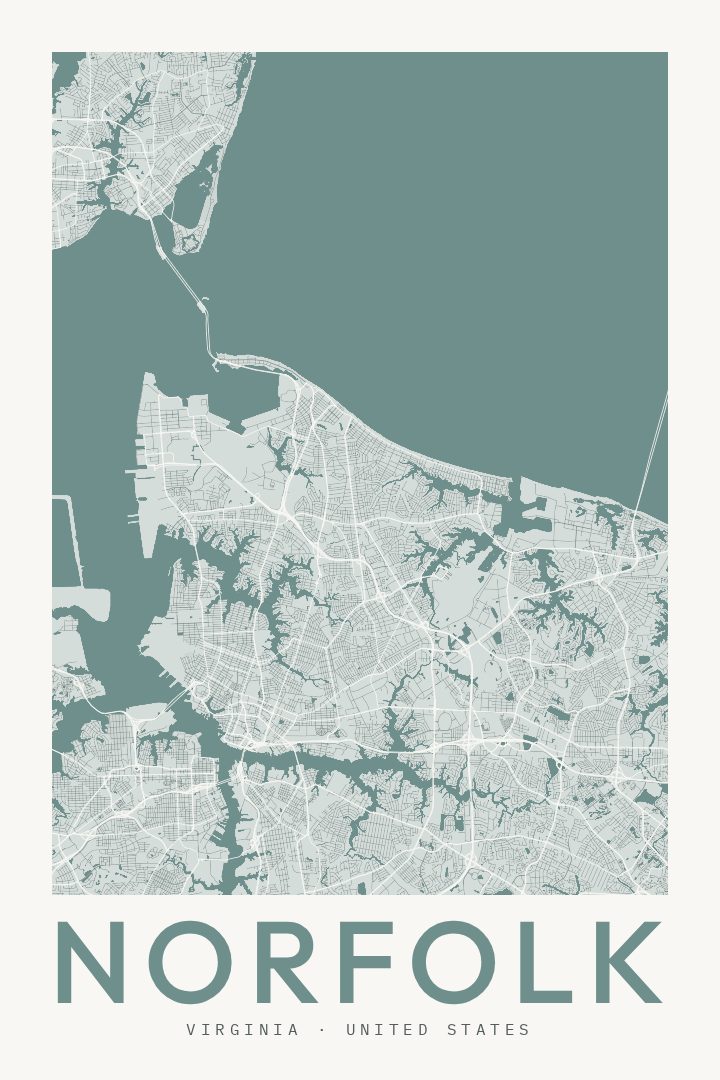 Norfolk map poster