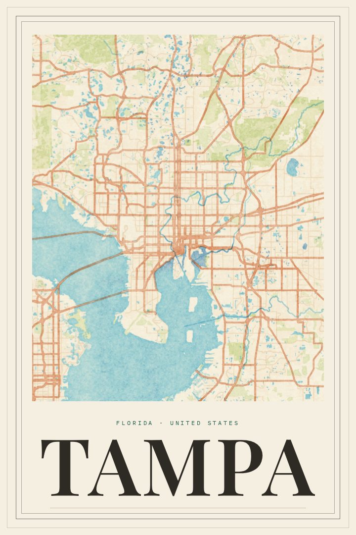 Tampa map poster