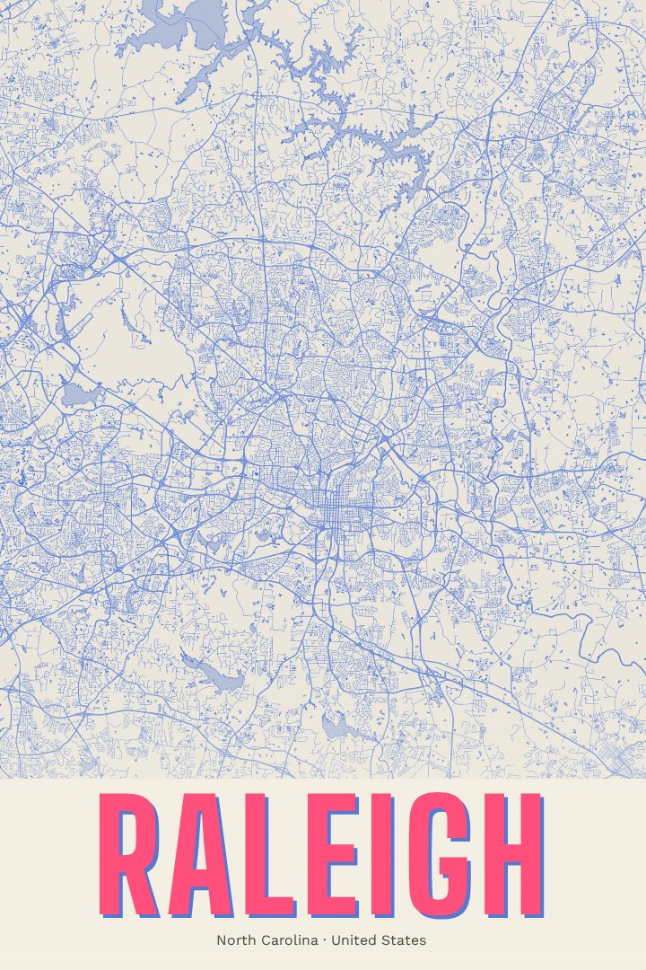 Raleigh map poster