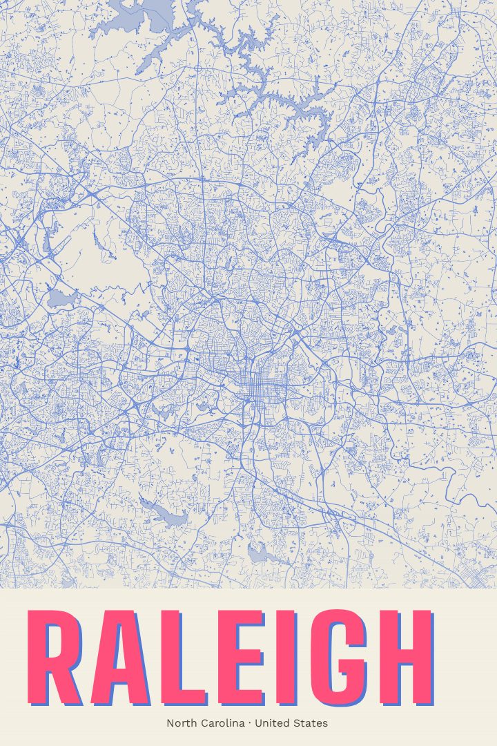 Raleigh map poster