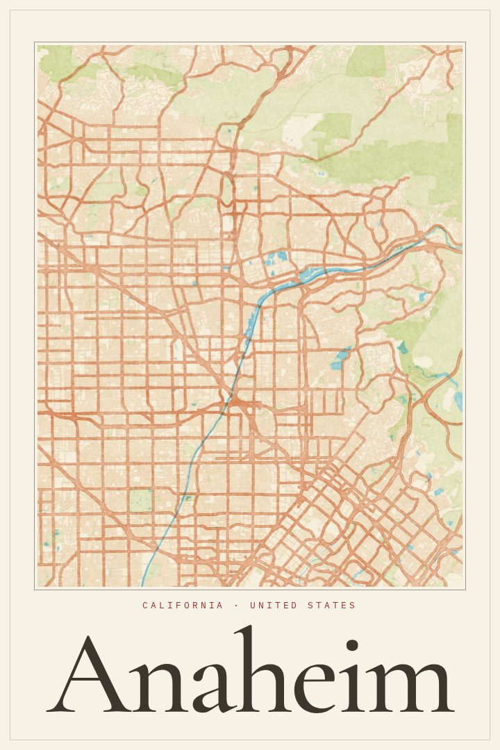 Anaheim map poster