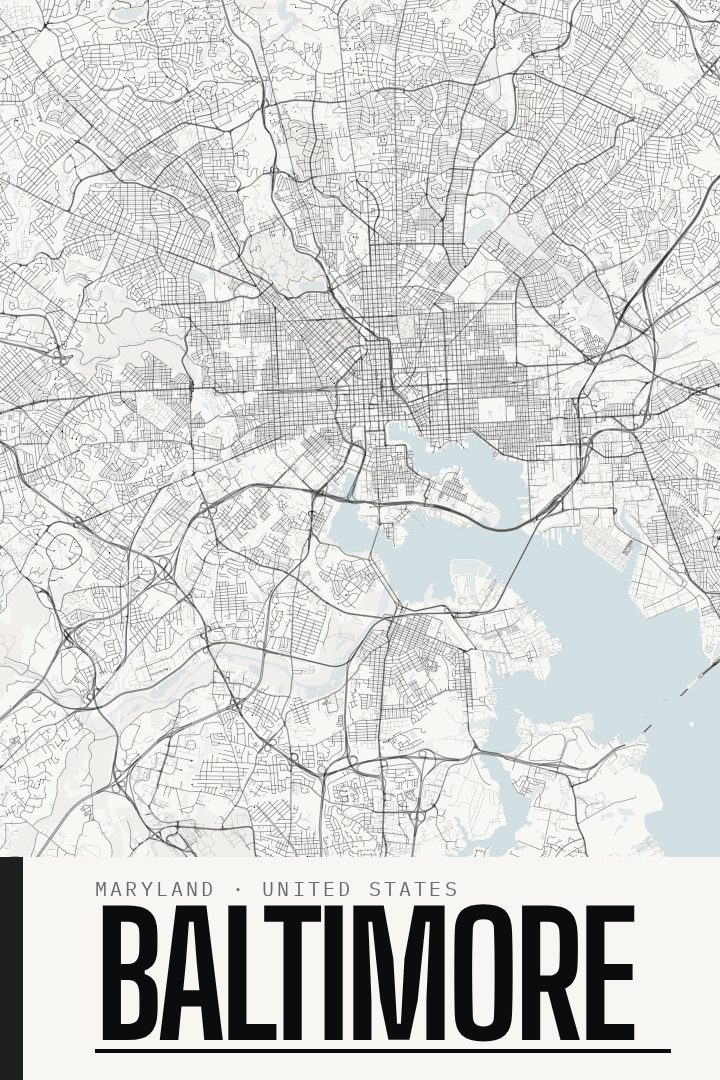 Baltimore map poster