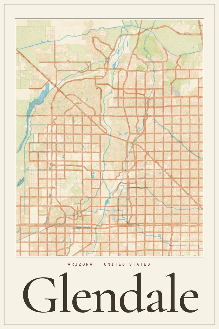 Glendale map poster