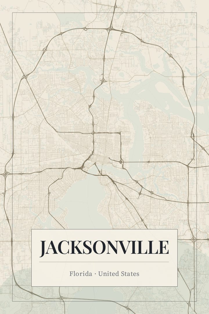 Jacksonville map poster