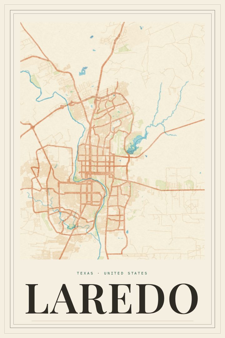 Laredo map poster