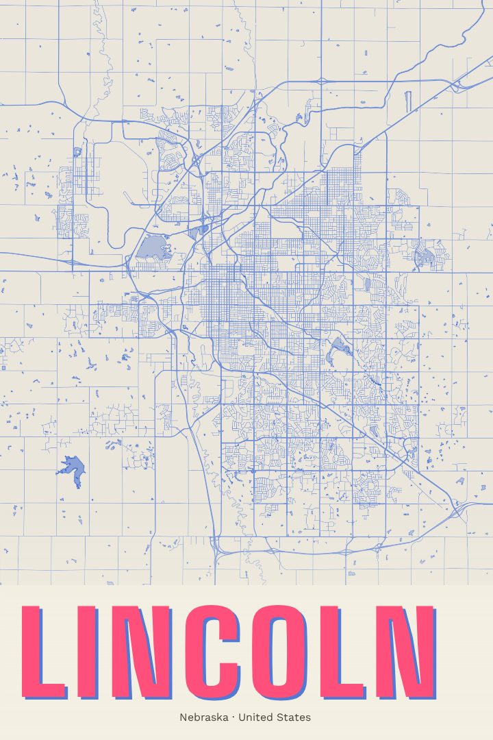 Lincoln map poster