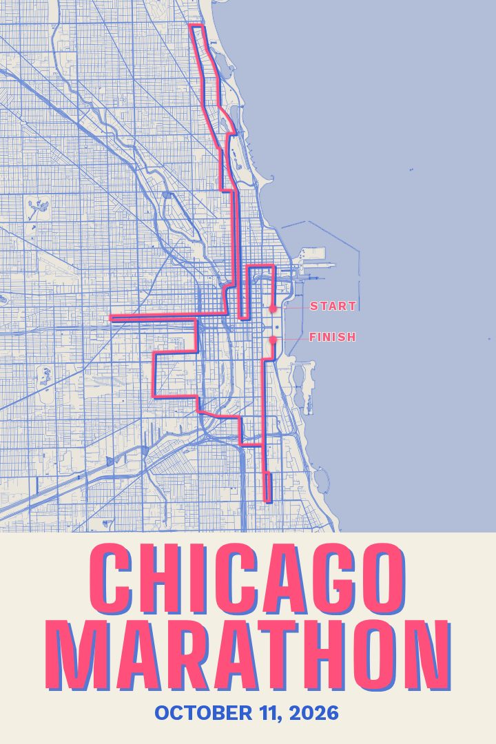 Chicago Marathon map poster
