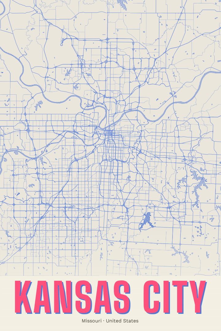 Kansas City map poster