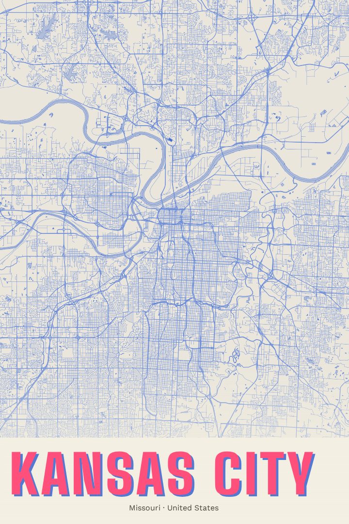 Kansas City map poster
