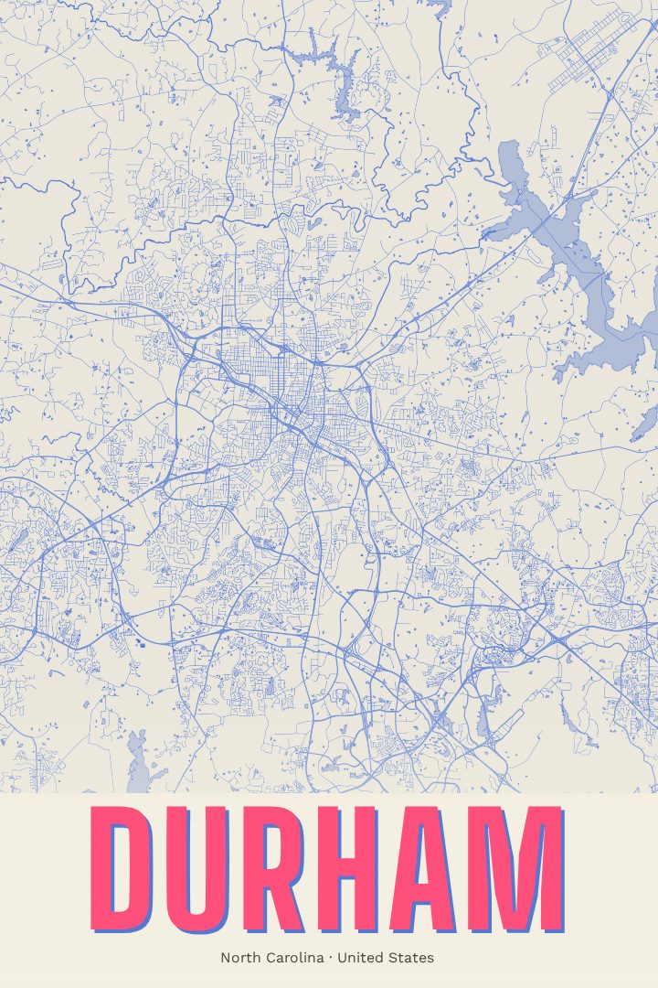 Durham map poster