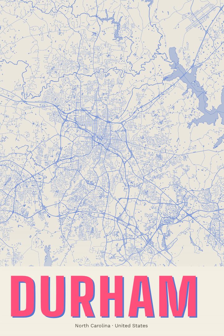 Durham map poster