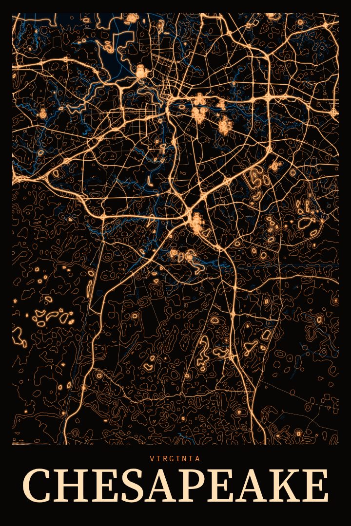 Chesapeake map poster
