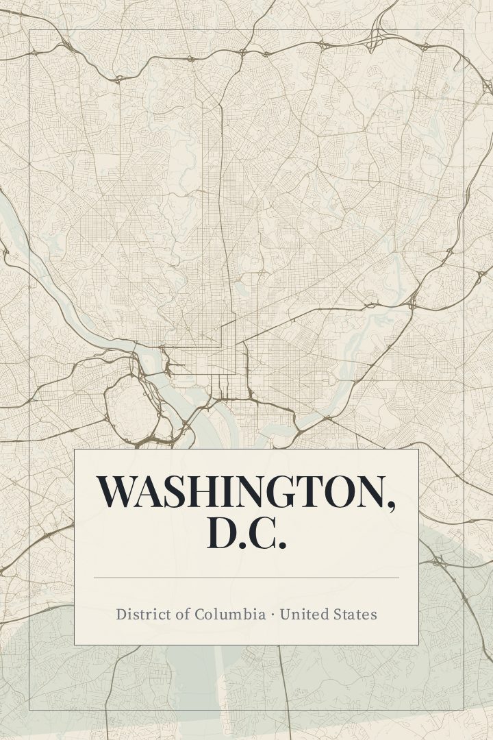 Washington, D.C. map poster