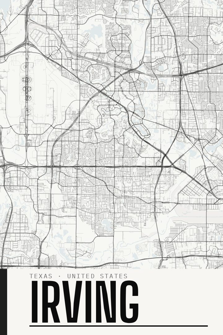 Irving map poster
