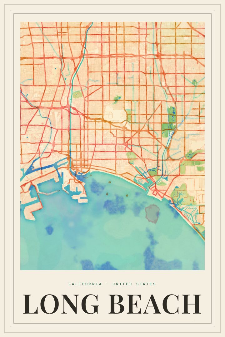 Long Beach map poster