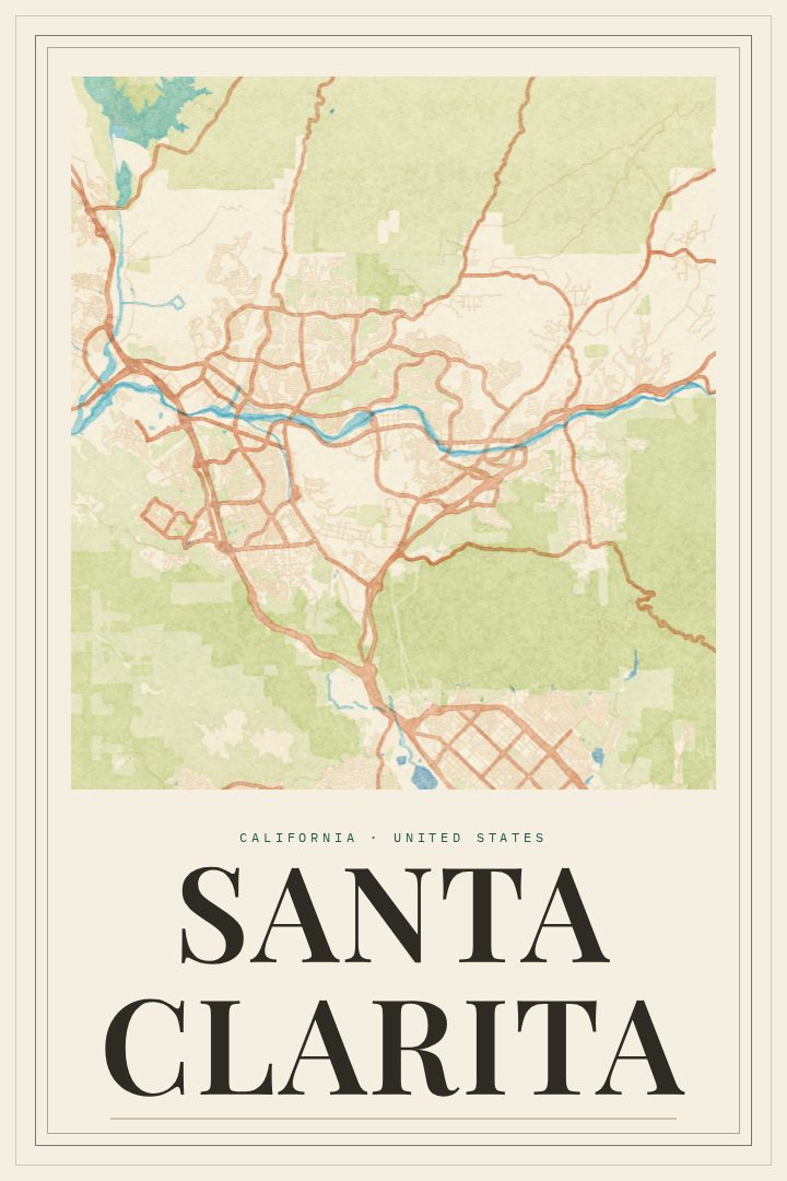 Santa Clarita map poster