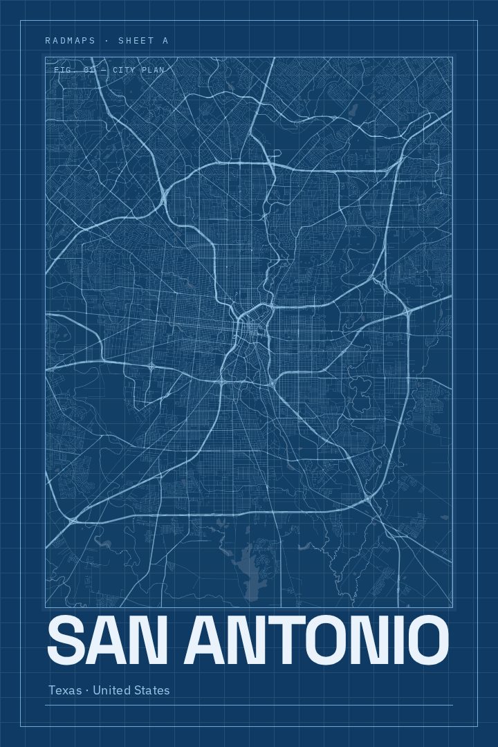 San Antonio map poster