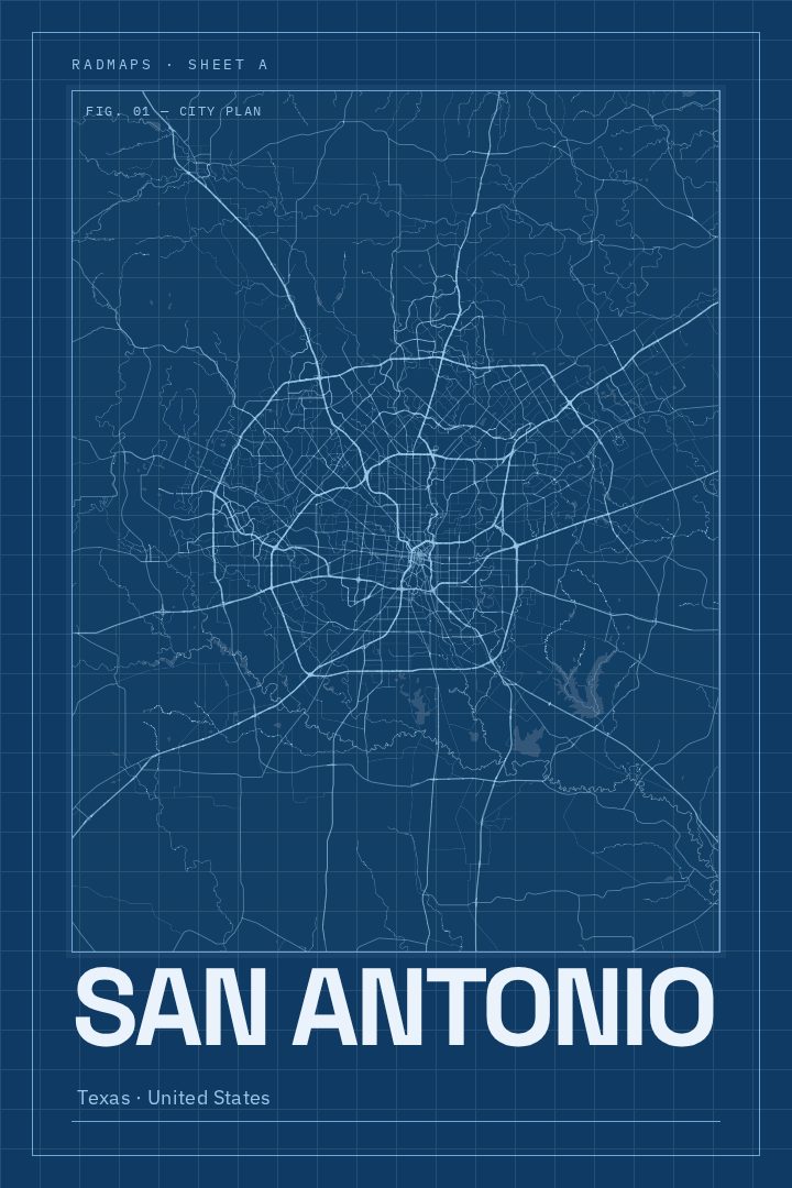 San Antonio map poster