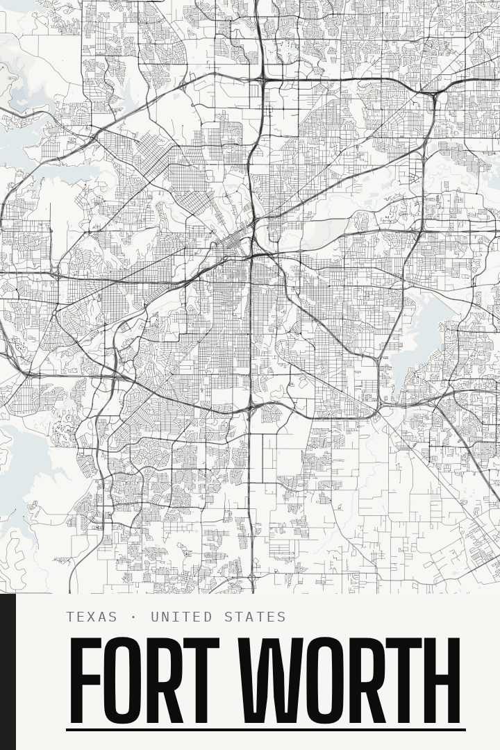 Fort Worth map poster