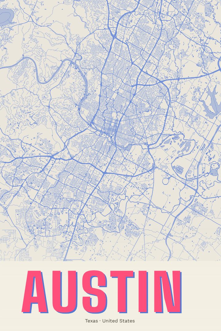 Austin map poster