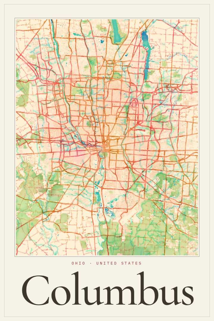Columbus map poster