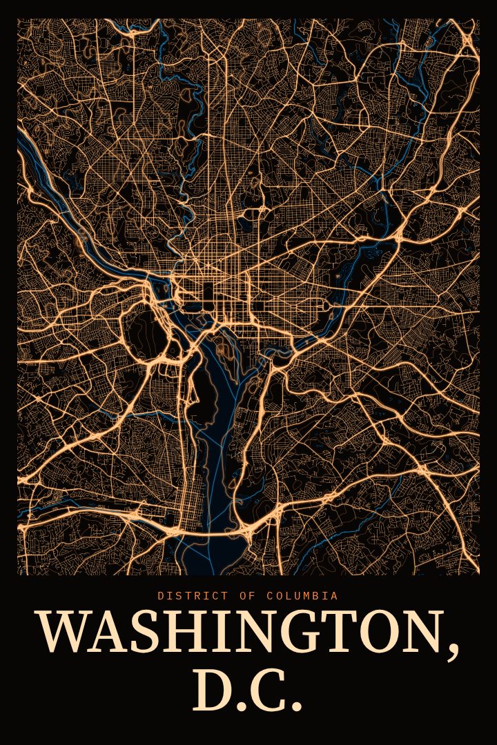 Washington, D.C. map poster