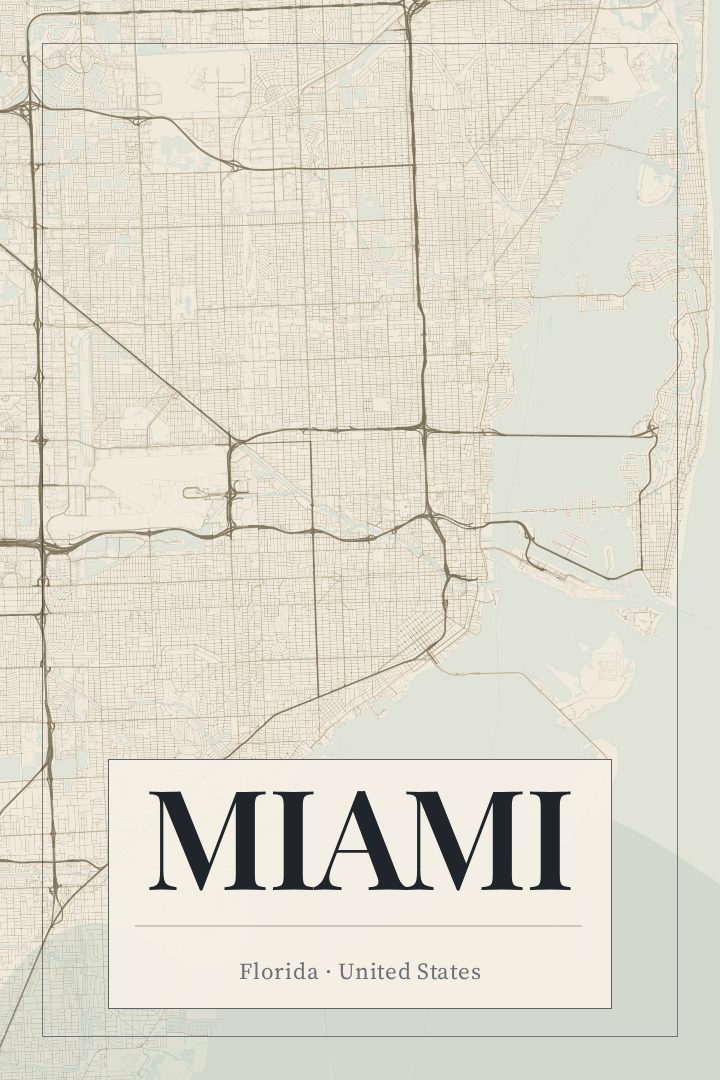 Miami map poster