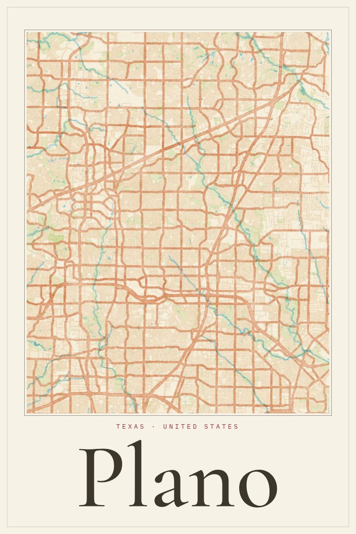 Plano map poster